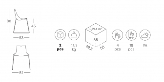 Стул пластиковый на полозьях-thumbs-Фото3