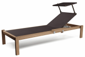 Шезлонг-лежак деревянный с козырьком EMU Shine тик, алюминий, emu-tex Фото 1