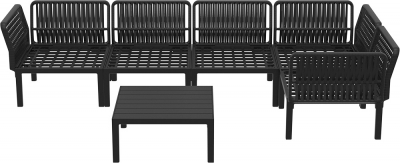 Комплект пластиковой мебели Siesta Contract Portofino Lounge Corner стеклопластик, полипропилен, полиэстер черный, темно-серый Фото 9