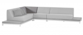 Модуль угловой мягкий Grattoni Ivory алюминий, тик, ткань sunbrella белый, натуральный, светло-серый Фото 1