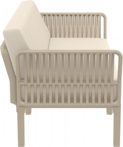 Диван пластиковый двухместный с подушками Siesta Contract Portofino Lounge стеклопластик, полипропилен, полиэстер бежевый, бежевый Фото 7