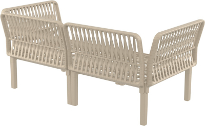 Диван пластиковый двухместный с подушками Siesta Contract Portofino Lounge стеклопластик, полипропилен, полиэстер бежевый, светло-коричневый Фото 17