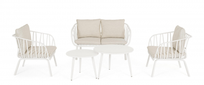 Комплект лаунж мебели Garden Relax Nixie сталь, полипропилен, полиэстер белый Фото 4
