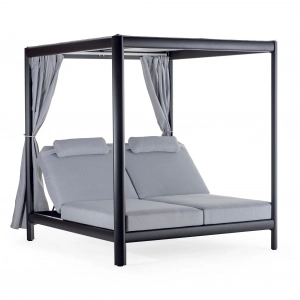 Шатер с лежаками Grattoni Doha алюминий, олефин антрацит, светло-серый Фото 6