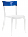 Стул пластиковый PAPATYA Hera-S стеклопластик, поликарбонат белый, синий Фото 1