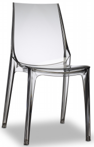 Комплект прозрачных стульев с подушками Scab Design Vanity Set 2 поликарбонат, полиэстер дымчатый, светло-серый Фото 3