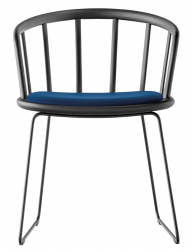 Кресло деревянное на полозьях с обивкой-thumbs-Фото1