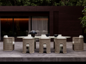 Стол обеденный бетонный SNOC Miura Bisque тик бежевый Фото 5