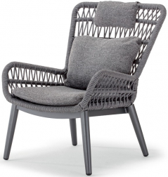 Кресло лаунж плетеное с подушками-thumbs-Фото1