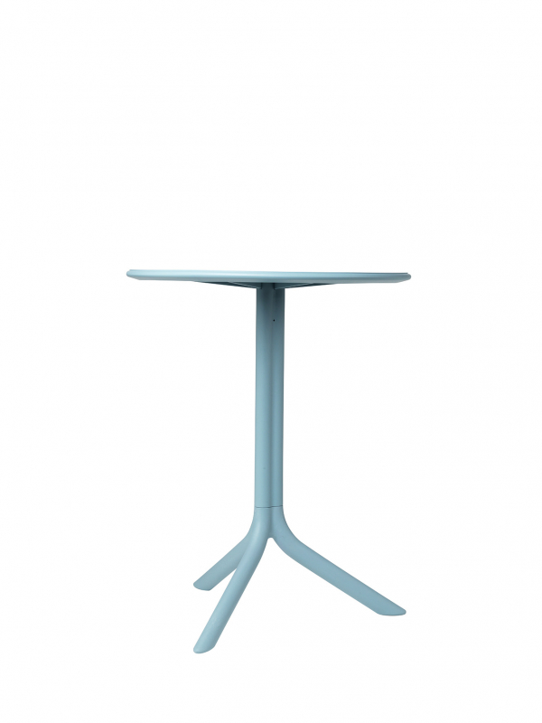 Стол пластиковый обеденный Spritz + Spritz Mini, голубой, Ø605х400-765 мм
