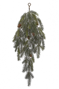 Ветвь еловая декоративная с шишками EDG Decor зеленый Фото 1