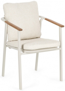 Кресло металлическое с подушками Garden Relax Leonida алюминий, тик, олефин бежевый Фото 1