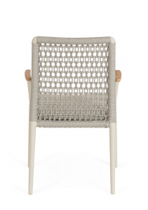 Кресло плетеное с подушкой Garden Relax Maddox алюминий, тик, роуп, олефин пеликан Фото 7