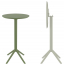 Стол пластиковый барный складной Siesta Contract Sky Folding Bar Table 60 сталь, пластик оливковый Фото 4