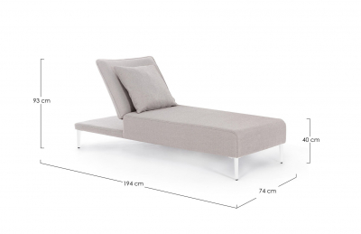 Лежак мягкий Garden Relax Viper алюминий, олефин белый, серый Фото 2