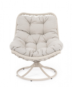 Кресло лаунж плетеное с подушкой Garden Relax Azores сталь, роуп, полиэстер бежевый Фото 3