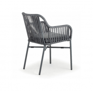 Кресло плетеное с подушкой Grattoni Beverly алюминий, роуп, олефин антрацит, темно-серый, угольный Фото 5