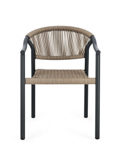 Кресло металлическое плетеное Garden Relax Canarias алюминий, искусственный ротанг угольный Фото 5