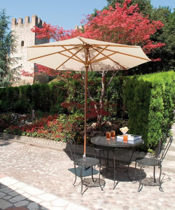 Зонт профессиональный Ø4 м Scolaro Palladio Standard дерево ироко, акрил натуральный, слоновая кость Фото 6