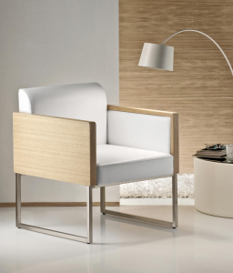 Кресло деревянное мягкое PEDRALI Box Lounge сталь, дуб, ткань Фото 4