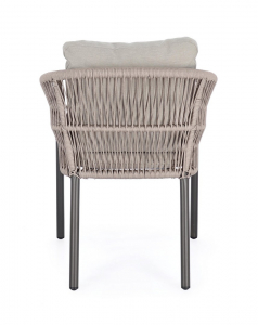 Кресло плетеное с подушками Garden Relax Galdana алюминий, роуп, полипропилен угольный, хаки Фото 3