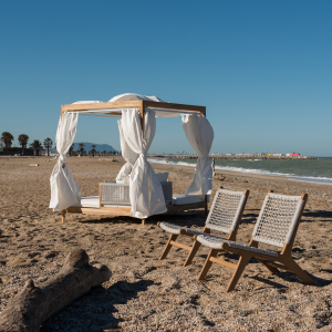 Кресло плетеное лаунж RosaDesign Zante тик, роуп натуральный, белый Фото 3