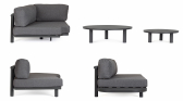 Комплект металлической лаунж мебели Garden Relax Hercules алюминий, ткань антрацит Фото 7