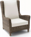 Лаунж-кресло плетеное с высокой спинкой MANUTTI San Diego искусственный ротанг, ткань Фото 1