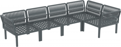 Комплект пластиковой мебели Siesta Contract Portofino Lounge Corner стеклопластик, полипропилен, полиэстер темно-серый, темно-серый Фото 13