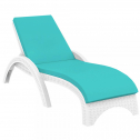 Шезлонг пластиковый с матрасом Grattoni GS 1009 (Fiji) пластик с имитацией плетения белый Фото 2