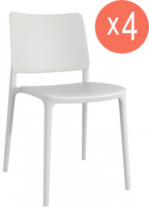 Комплект пластиковых стульев PAPATYA Joy-S Set 4 стеклопластик белый Фото 1