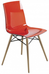 Стул прозрачный PAPATYA X-Treme-S Wox Beech Wood бук, поликарбонат натуральный, красный Фото 1