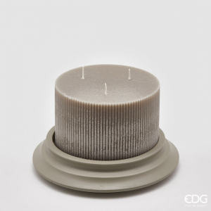 Дорическая аромасвеча с подставкой EDG Doric Candle цемент, воск серый Фото 1