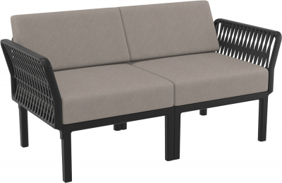 Комплект пластиковой мебели Siesta Contract Portofino Lounge стеклопластик, полипропилен, полиэстер черный, светло-коричневый Фото 16