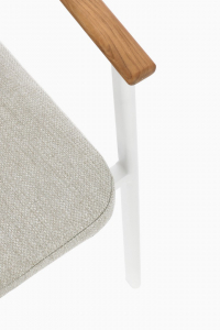 Кресло металлическое с подушками Garden Relax Leonida алюминий, тик, олефин белый Фото 9