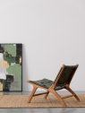 Стул лаунж деревянный с обивкой Garden Relax Joanna тик, натуральная кожа натуральный, зеленый Фото 11