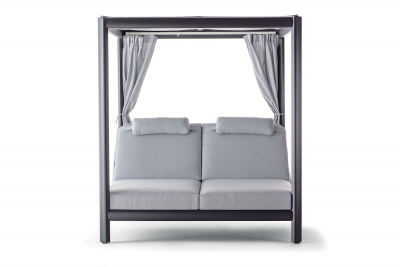 Шатер с лежаками Grattoni Doha алюминий, олефин антрацит, светло-серый Фото 7