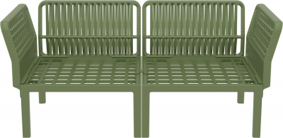 Диван пластиковый двухместный с подушками Siesta Contract Portofino Lounge стеклопластик, полипропилен, полиэстер зеленый, бежевый Фото 12