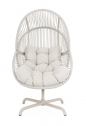Кресло лаунж плетеное Garden Relax Palawan сталь, роуп, полиэстер бежевый, белый Фото 4