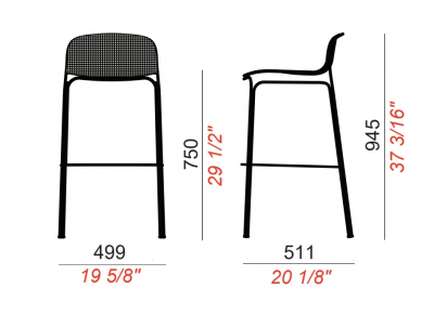 Стул барный металлический Colos Villa 3A нержавеющая сталь Фото 2