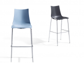 Стул барный пластиковый Scab Design Zebra Technopolymer сталь, технополимер хром, антрацит Фото 6