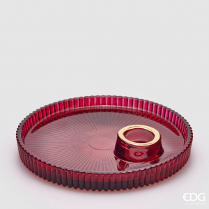 Подсвечник EDG Candle Holder стекло красный Фото 2