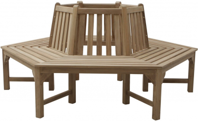 Скамейка деревянная шестиугольная Giardino Di Legno Classica Exa тик Фото 1