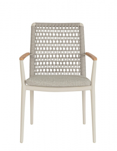 Кресло плетеное с подушкой Garden Relax Maddox алюминий, тик, роуп, олефин пеликан Фото 5