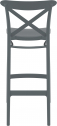 Стул пластиковый барный Siesta Contract Cross Bar 75 стеклопластик темно-серый Фото 11