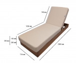 Шезлонг-лежак деревянный с матрасом ReeHouse Riviera дуб, акрил дуб, светло-бежевый Фото 2