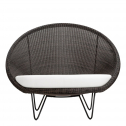 Кресло лаунж плетеное с подушками JANUS et Cie Gigi II сталь, алюминий, искусственный ротанг, акрил черный, ява Фото 6