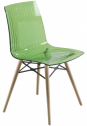 Стул прозрачный PAPATYA X-Treme-S Wox Beech Wood бук, поликарбонат натуральный, зеленый Фото 1