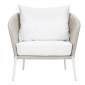 Кресло плетеное с подушками JANUS et Cie Knot алюминий, роуп, акрил окаменелость Фото 3