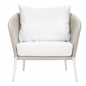 Кресло плетеное с подушками JANUS et Cie Knot алюминий, роуп, акрил окаменелость Фото 3
